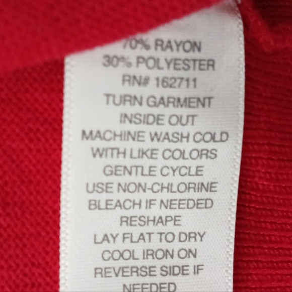 Liz Claiborne Festive Red Tie Neck Wide Cuff Knit Sweater. Size L - Picture 6 of 7